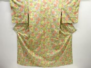 葉模様織り出し西陣お召着物